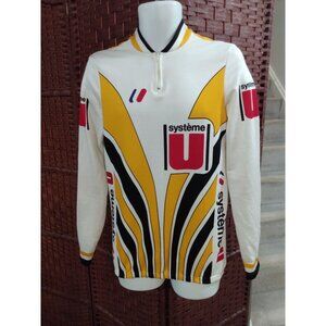 Vintage Systeme U Cycling Jersey Long Sleeve Mens XL 5 Italy 1/4 Zip